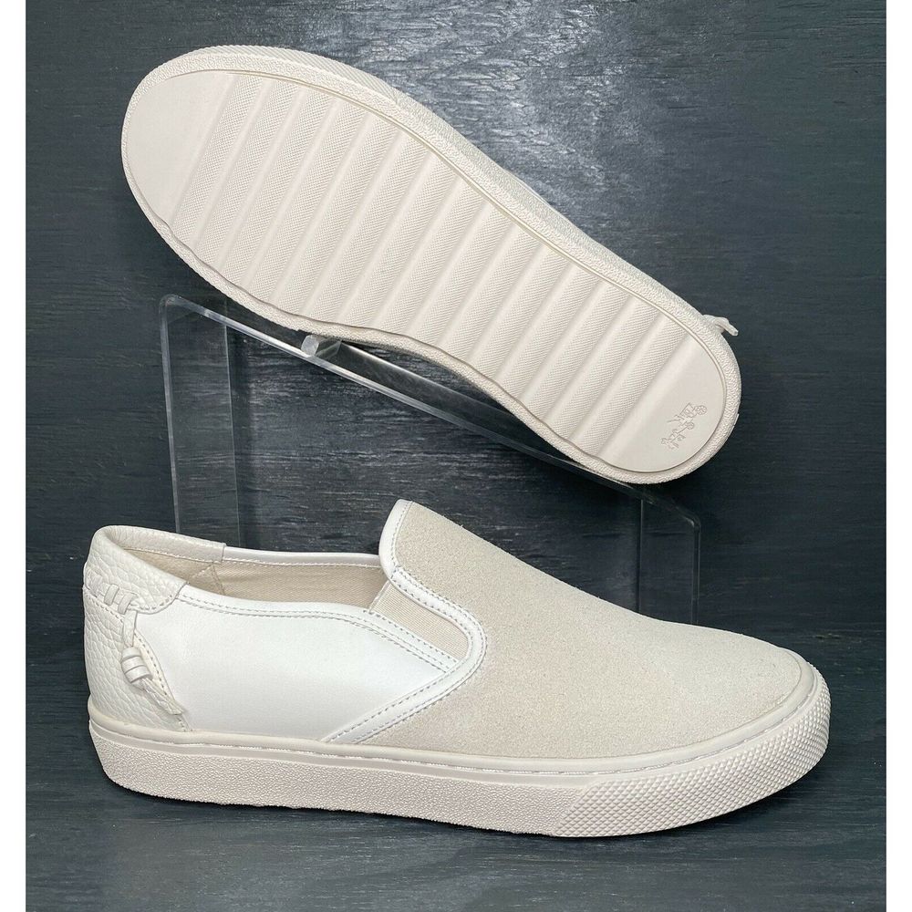 Coach White Leather Suede Slip On G1668 - Picture 2 of 5